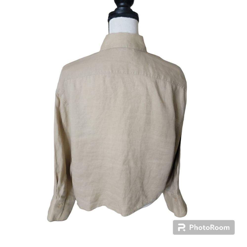Zara Boxy Linen Button Up. Size M. - Picture 4 of 9